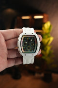 Reloj Mark Fairwhale Nexos R1 Blanco en la mano, foto real de Androrelojes